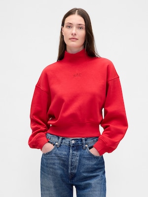 NAPロゴ モックネック クロップド スウェットシャツ