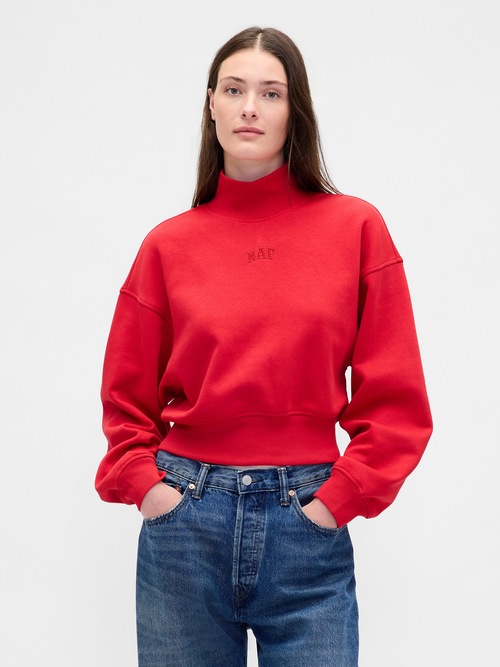 NAPロゴ モックネック クロップド スウェットシャツ