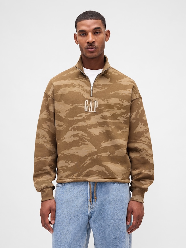 ヴィンテージソフト  GAPロゴ ハーフジップ プルオーバー-0