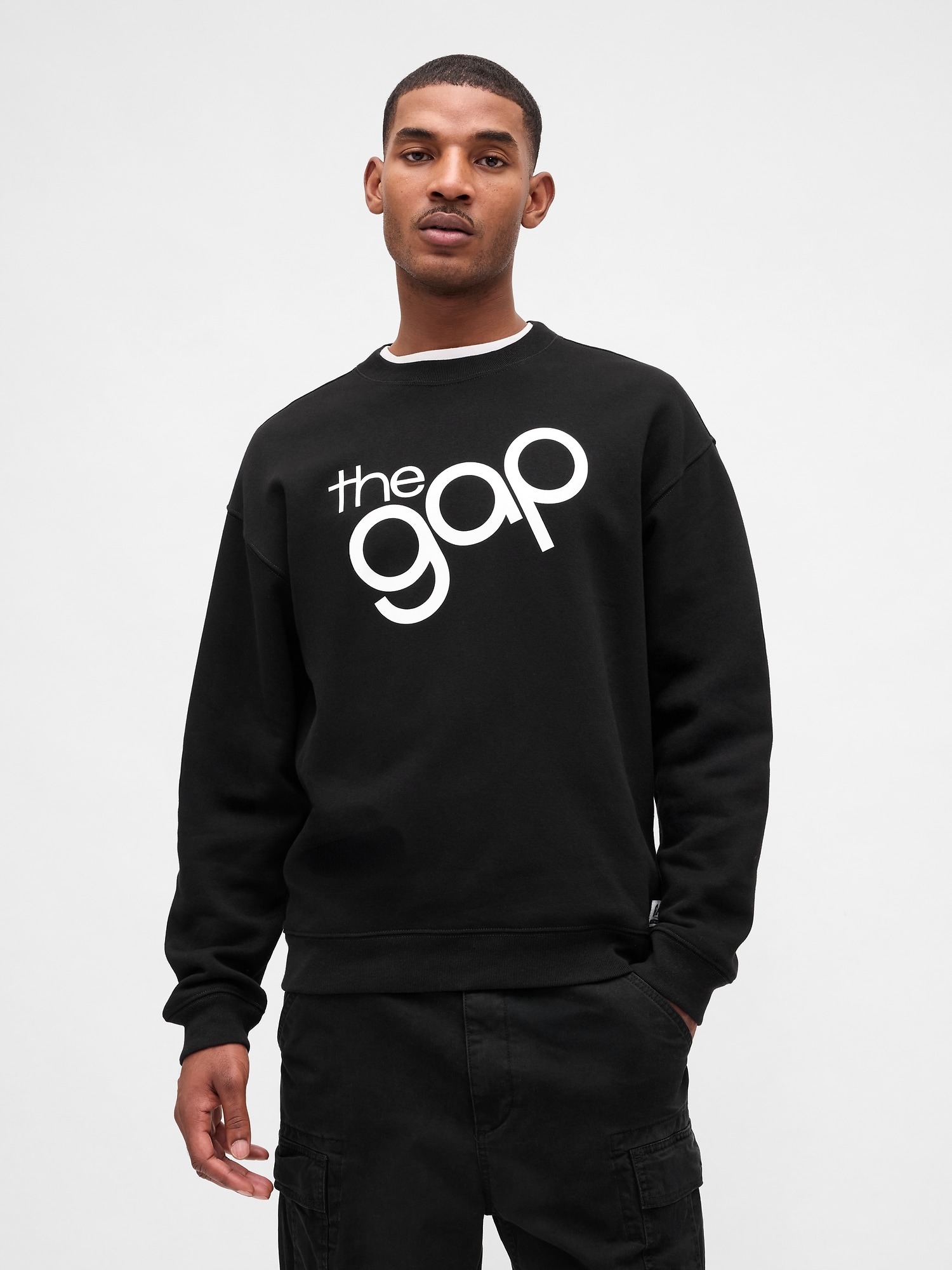 リラックスフィット GAPロゴ クルーネック スウェットシャツ-0