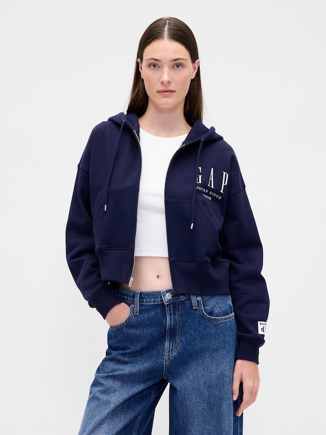 30th アニバーサリー ヘビーウェイト フレンチテリー GAPロゴ ジップアップパーカー-0