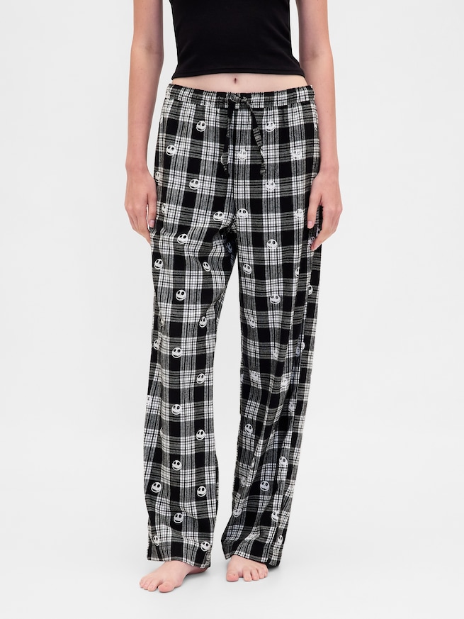 Gap × ディズニー ティム・バートン ナイトメアー・ビフォア・クリスマス スカル フランネルパジャマパンツ-2