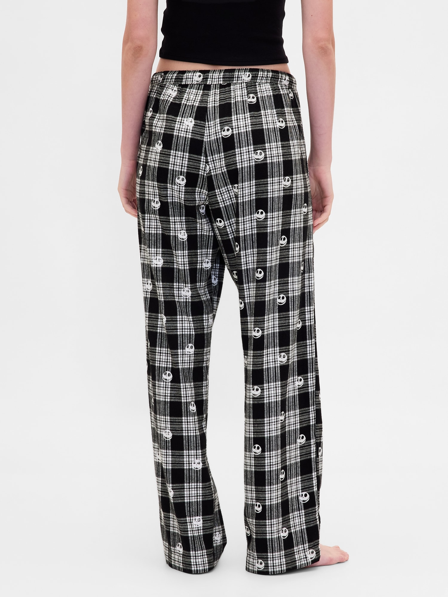 Gap &times; ディズニー ティム・バートン ナイトメアー・ビフォア・クリスマス スカル フランネルパジャマパンツ-3