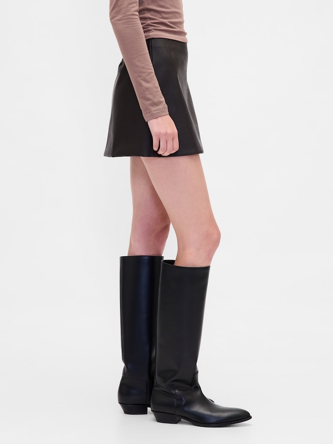 ヴィーガンレザー ミニスカート・スコート-2