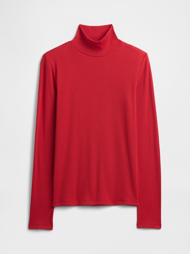 リブ タートルネックTシャツ-4