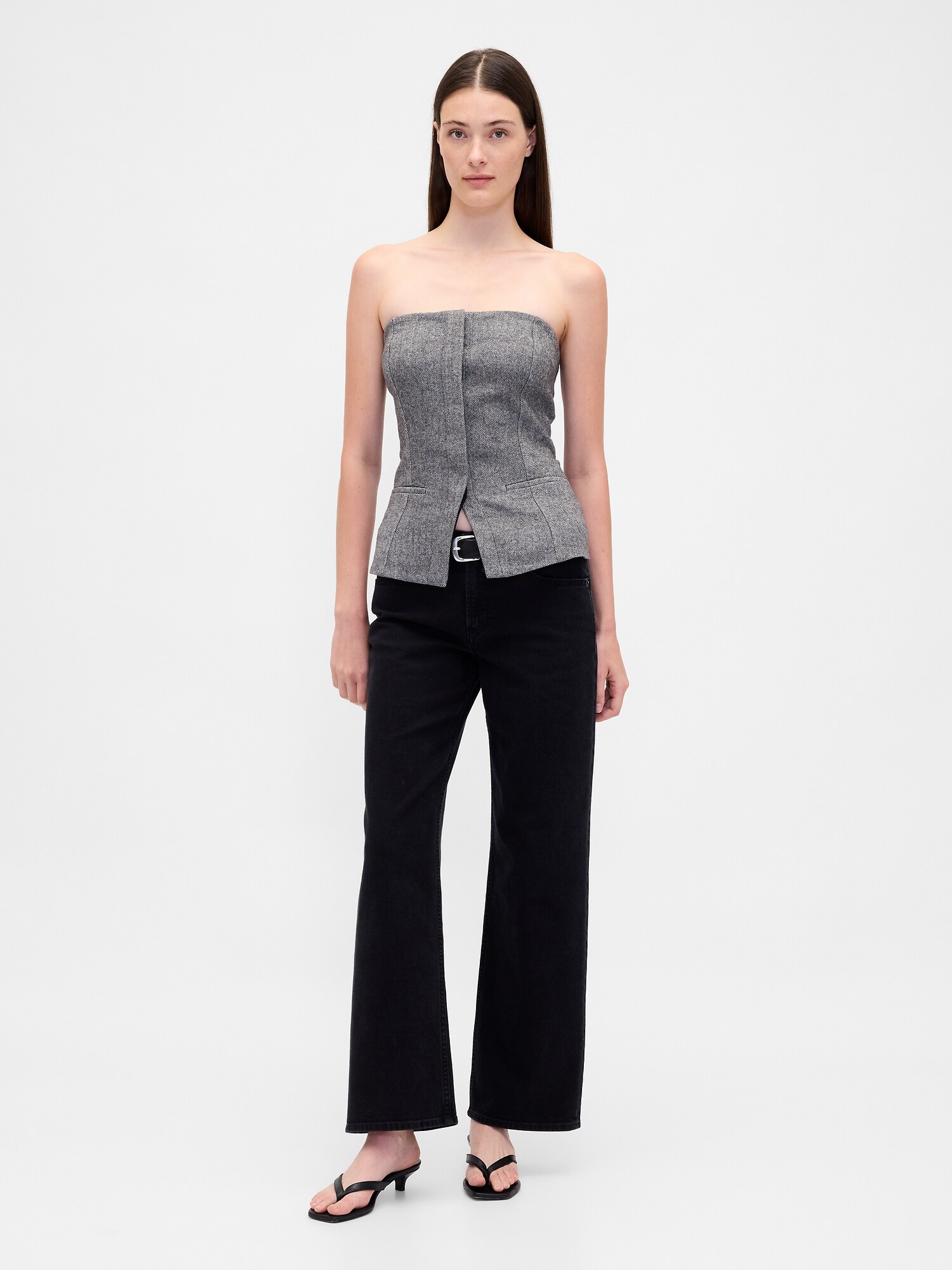 ストラップレス バイストレッチ コルセットトップス-1