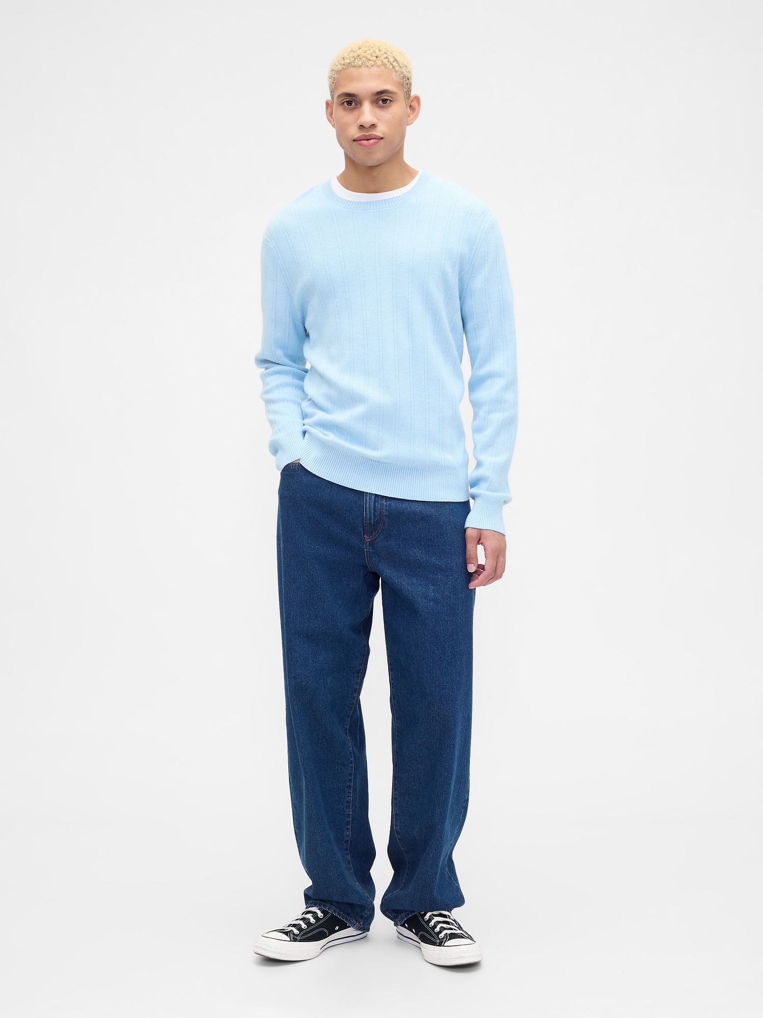 CashSoft Ribbed Crewneck Sweater | Gap Factory
