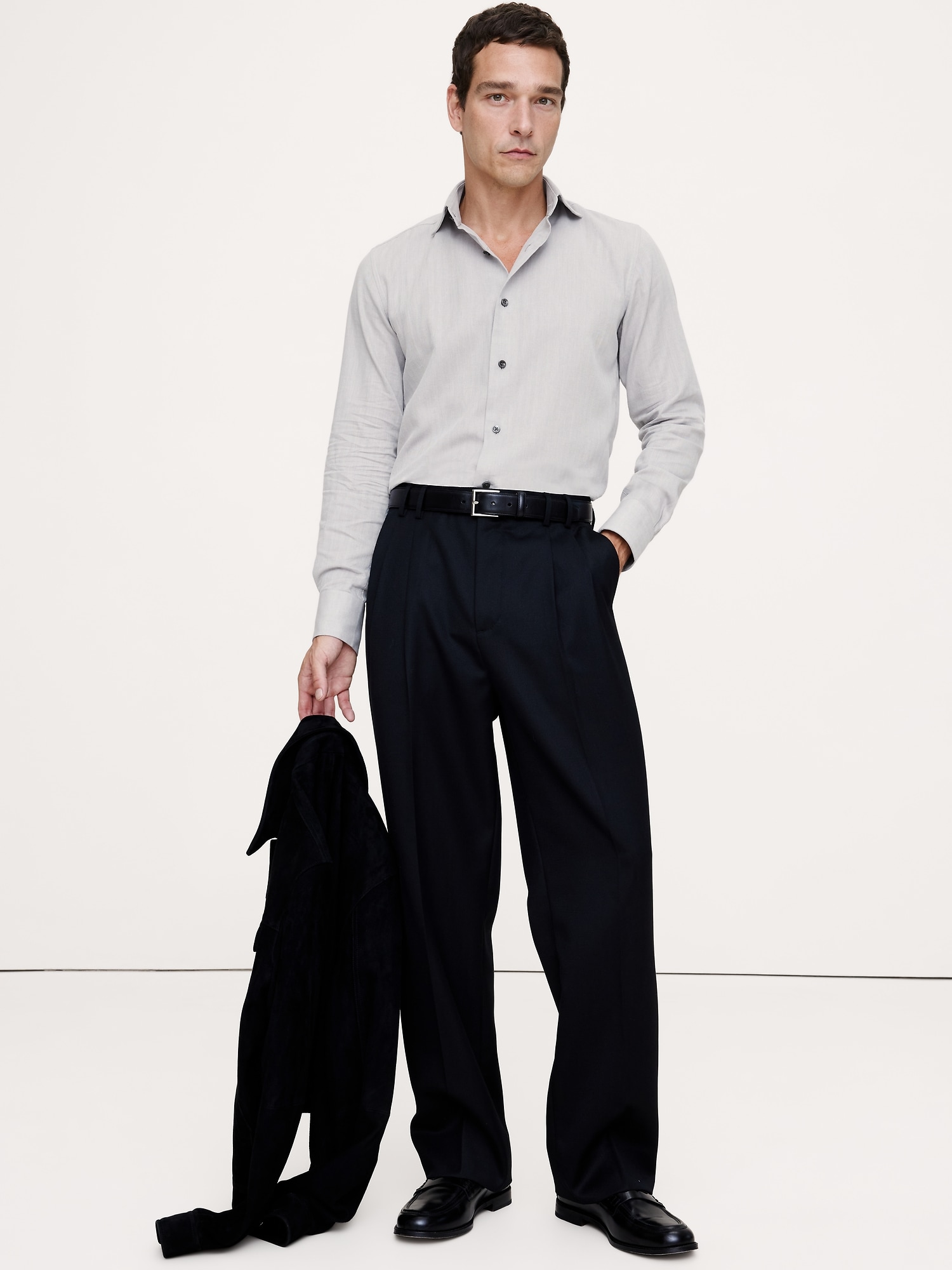 CHEMISE HABILLÉE AJUSTÉE EN COTON ET CACHEMIRE