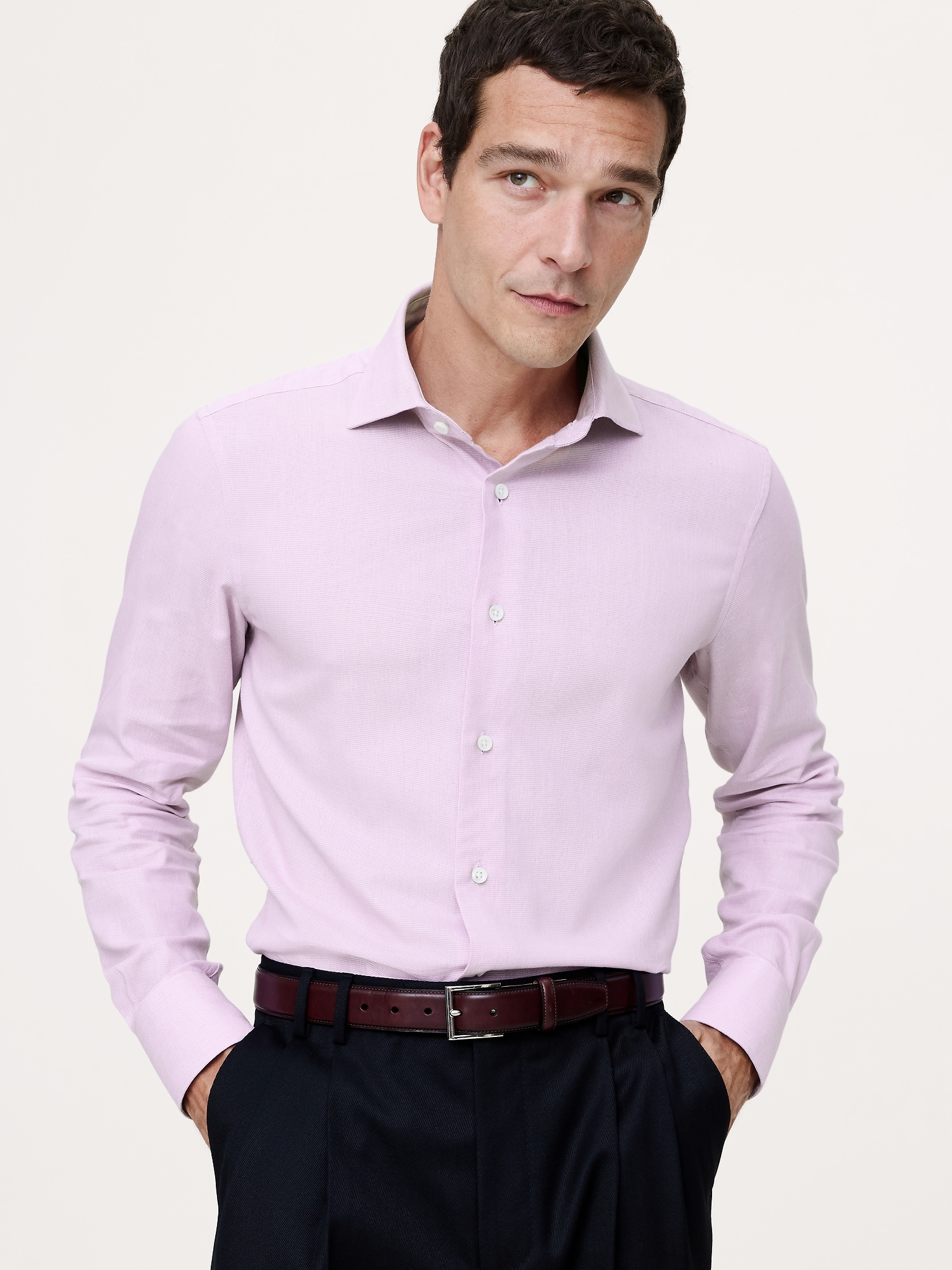 Slim-Fit Cotton-Cashmere Dress Shirt