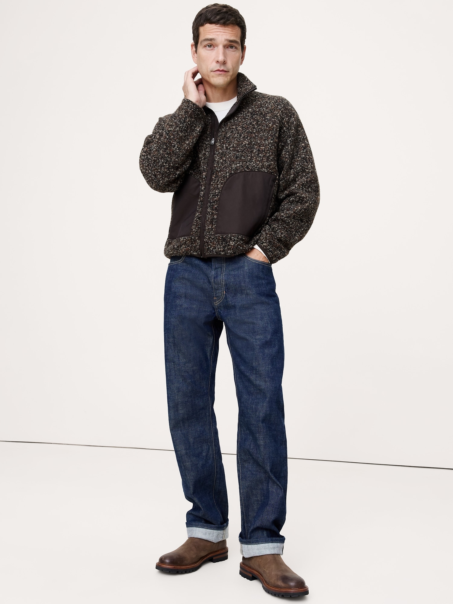 ブークレ フリース ジップアップ スウェットシャツ-0