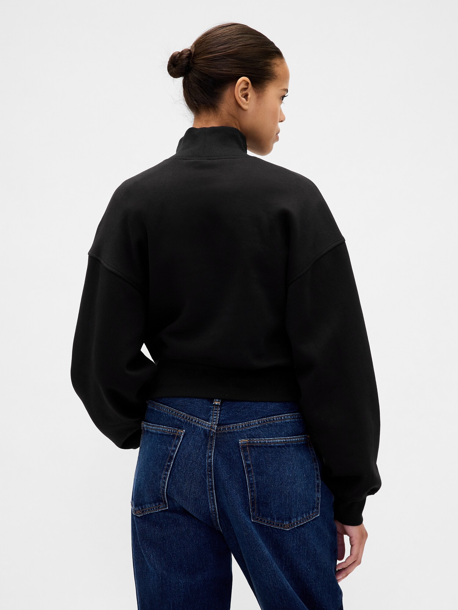 NAPロゴ モックネック クロップド スウェットシャツ-1