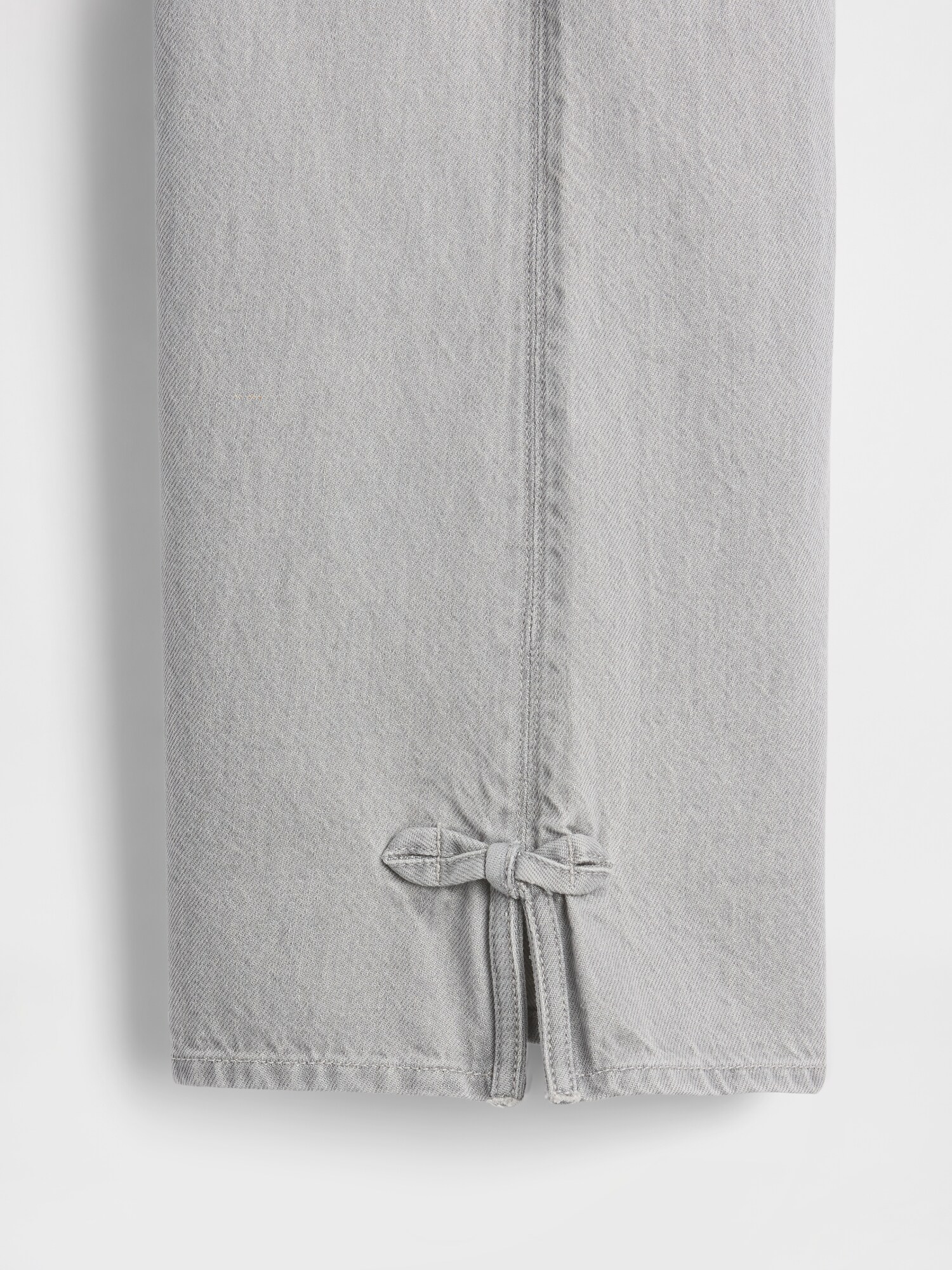 ローライズ リボン スプリットヘム バギーデニム (キッズ)-4