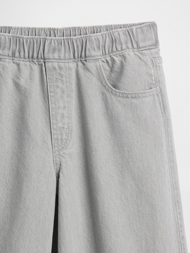 ローライズ リボン スプリットヘム バギーデニム (キッズ)-5