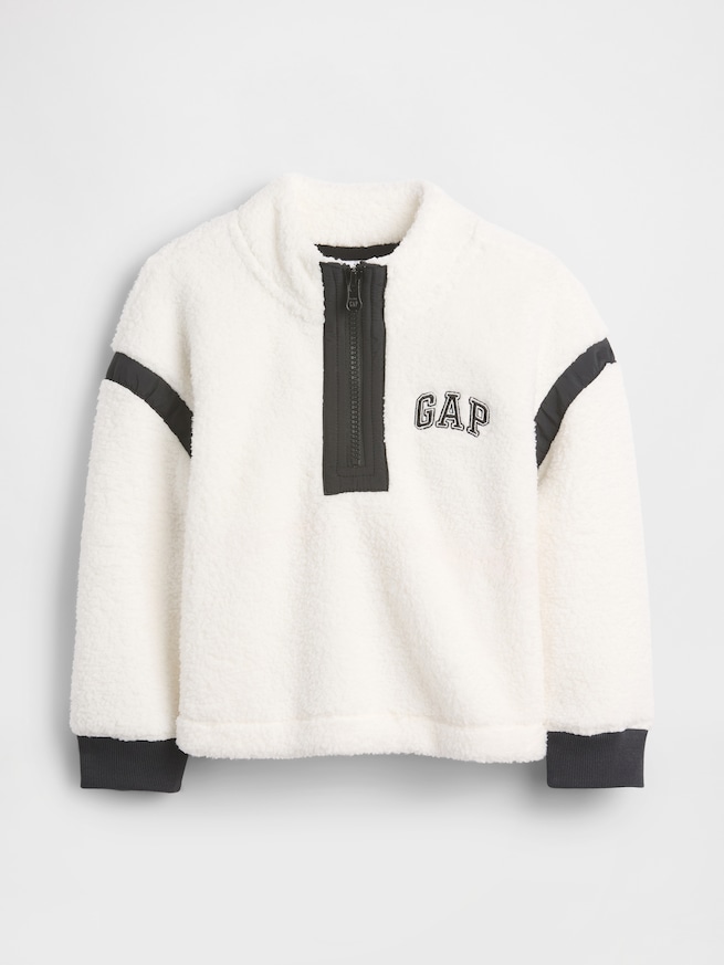 babyGap リサイクル GAPロゴ 1/4 ジップアップ スウェットシャツ-0