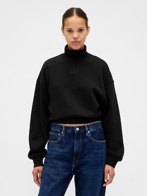 NAPロゴ モックネック クロップド スウェットシャツ