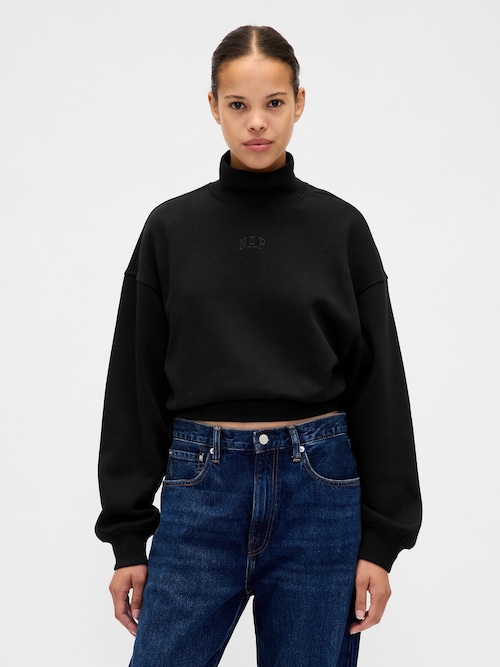 NAPロゴ モックネック クロップド スウェットシャツ