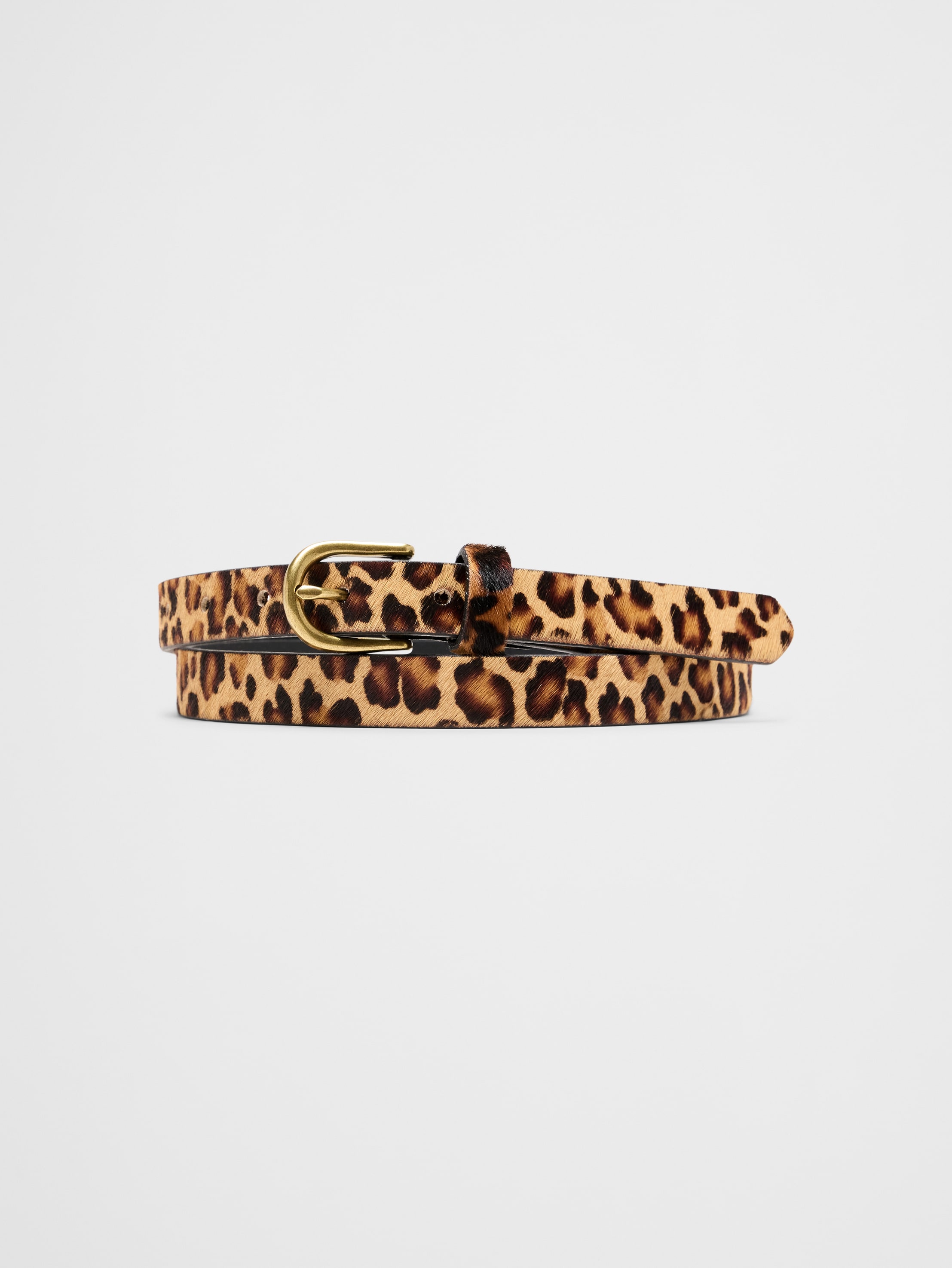 Vegan Leopard Pony Hair Skinny Belt | Banana Republic Factory display picture 3