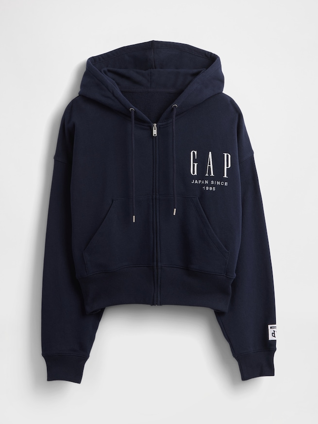 30th アニバーサリー ヘビーウェイト フレンチテリー GAPロゴ ジップアップパーカー-4