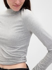 クローズニット ジャージー モックネックTシャツ-3