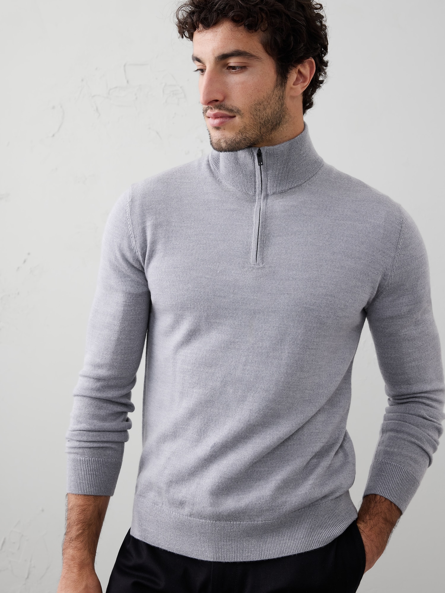 Merino Wool Quarter-Zip Sweater