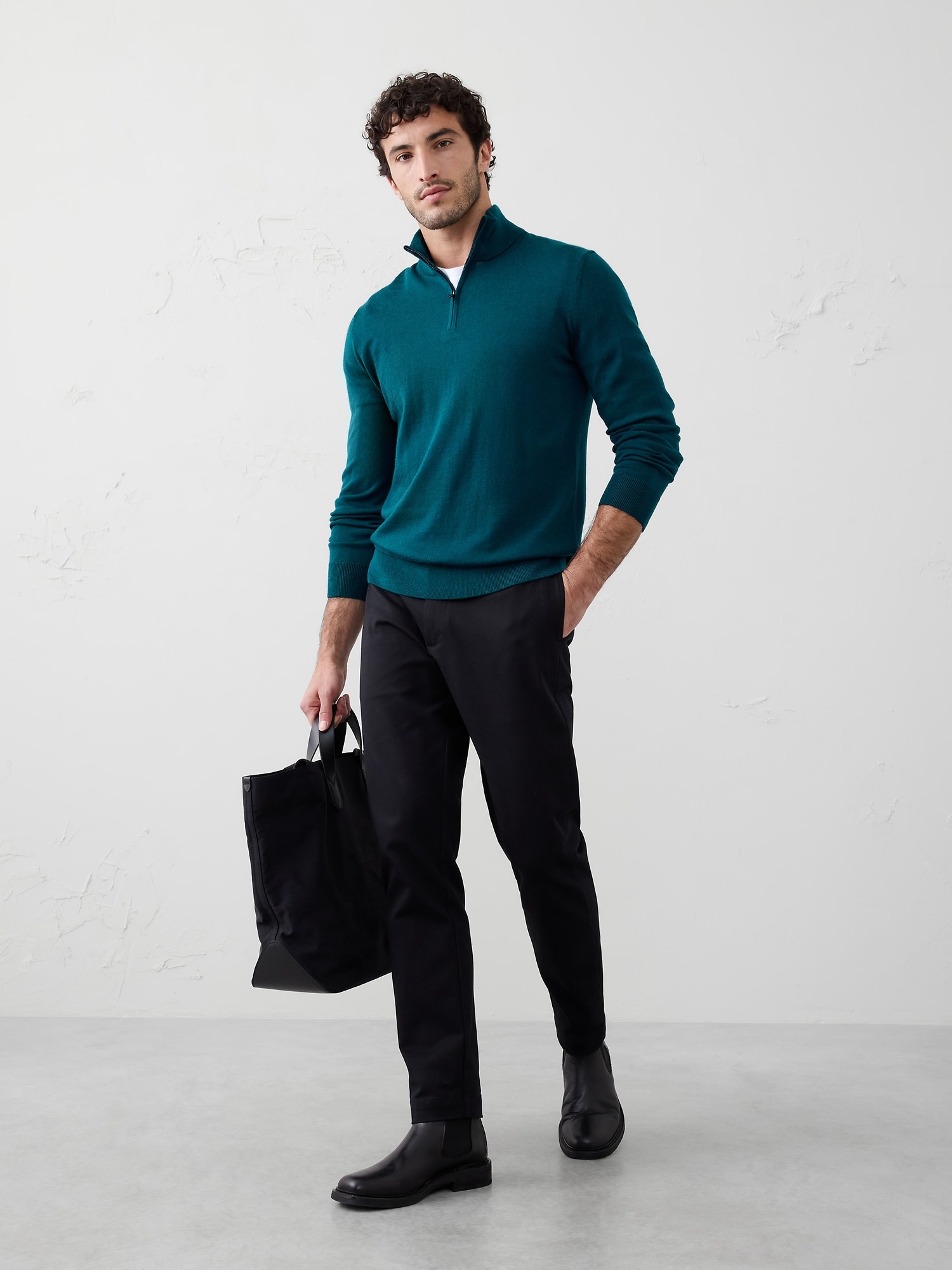 Merino Wool Quarter-Zip Sweater