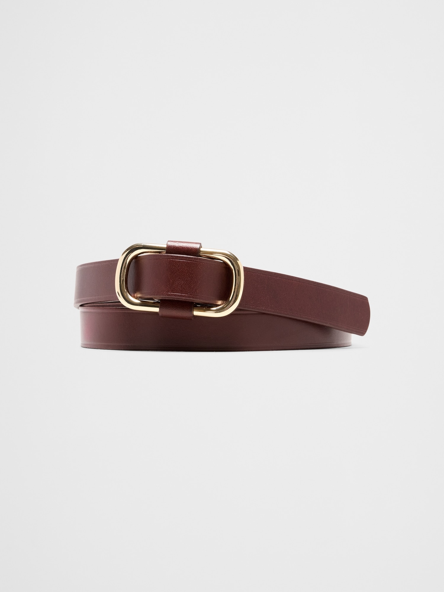Leather Square Buckle Slider Belt