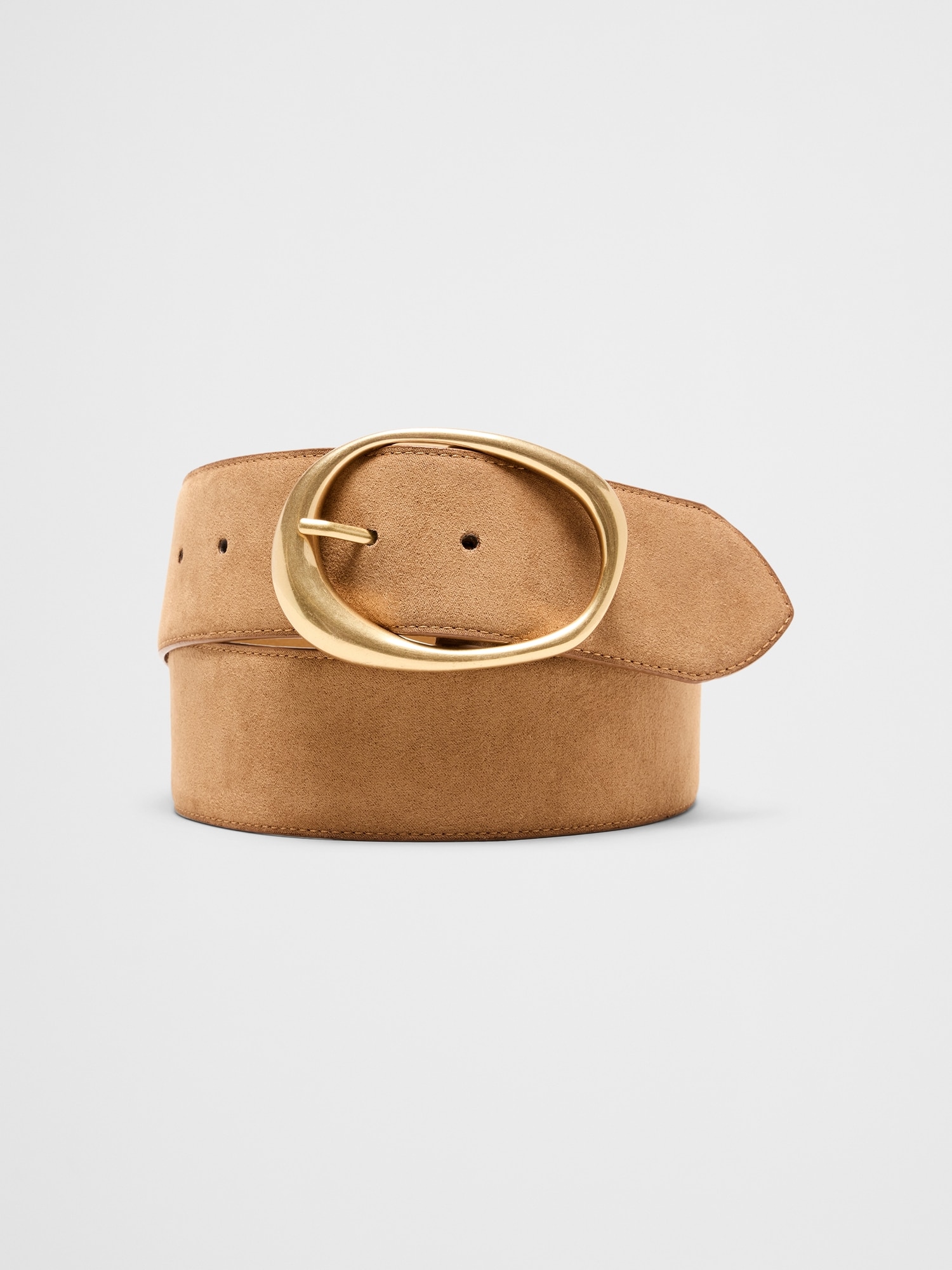 Vegan Suede Organic Buckle Wide Belt