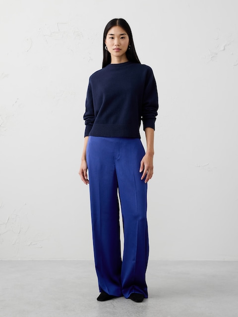 Hayden Wide-Leg High-Rise Silky Pull-On Pant