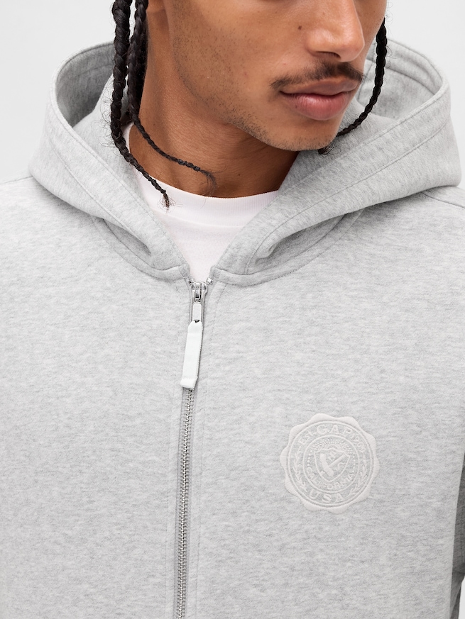 リラックスフィット GAPロゴ ジップアップパーカー-3