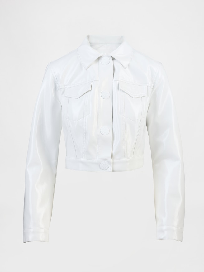 GapStudio ヴィーガン パテントレザー クロップジャケット-6