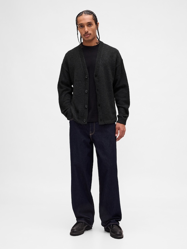 ふわもこ リラックス クロップド ニットカーディガン-1