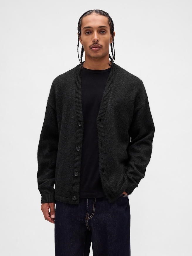 ふわもこ リラックス クロップド ニットカーディガン-0