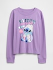 GapKids x ディズニー リロ・アンド・スティッチ オーバーサイズ グラフィックTシャツ-0