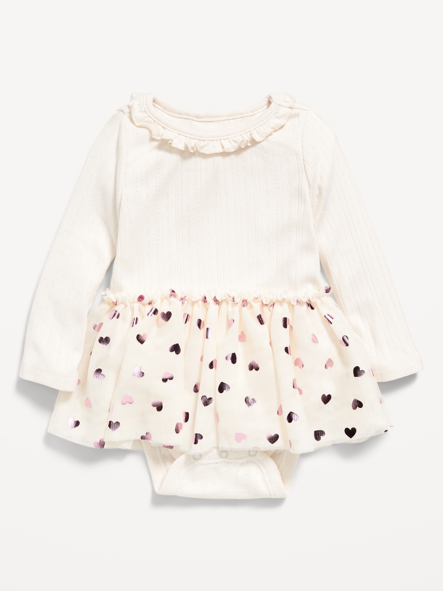 ROBE TUTU CACHE-COUCHE EN TRICOT CÔTELÉ À MANCHES LONGUES POUR BÉBÉ