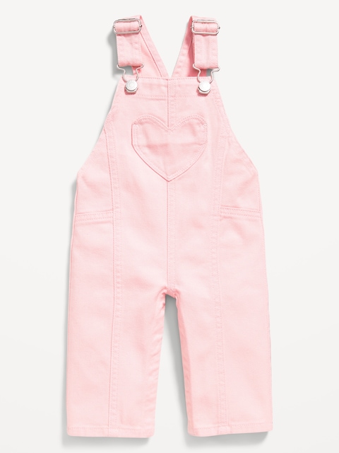 Heart-Pocket Wide-Leg Overalls for Baby