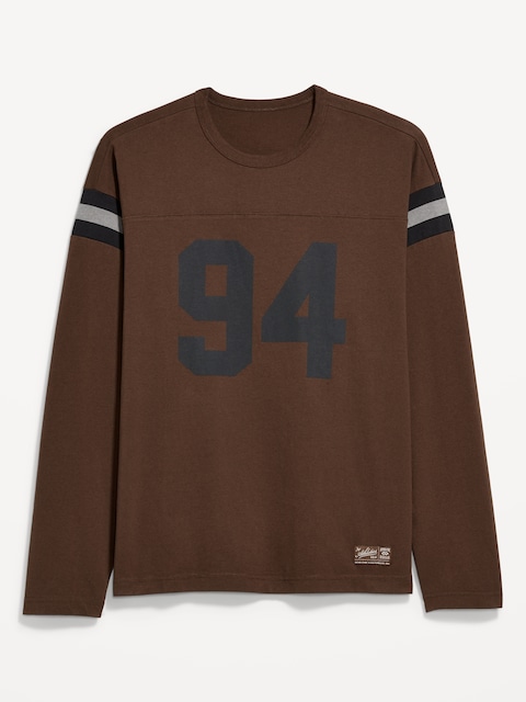 Heavyweight Long-Sleeve Football-Style T-Shirt