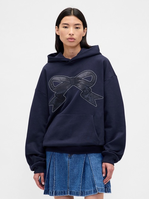 Gap &times; Sandy Liang ヘビーウェイト リボン オーバーサイズパーカー (ユニセックス)