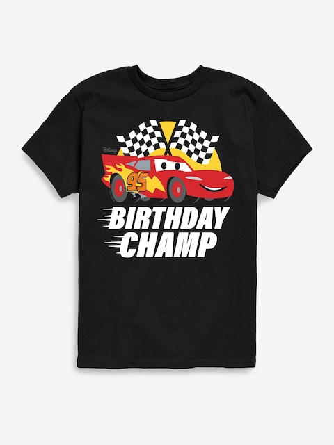 Disney Cars Lightning Mcqueen Birthday Champ Short Sleeve T-Shirt For Toddler