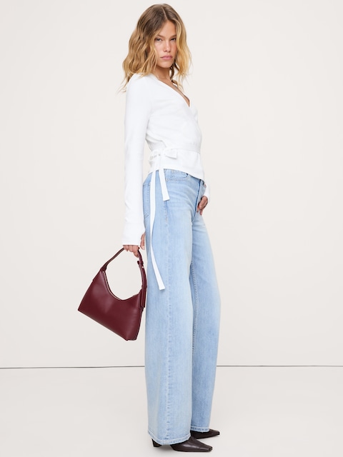 Ribbed Wrap Top