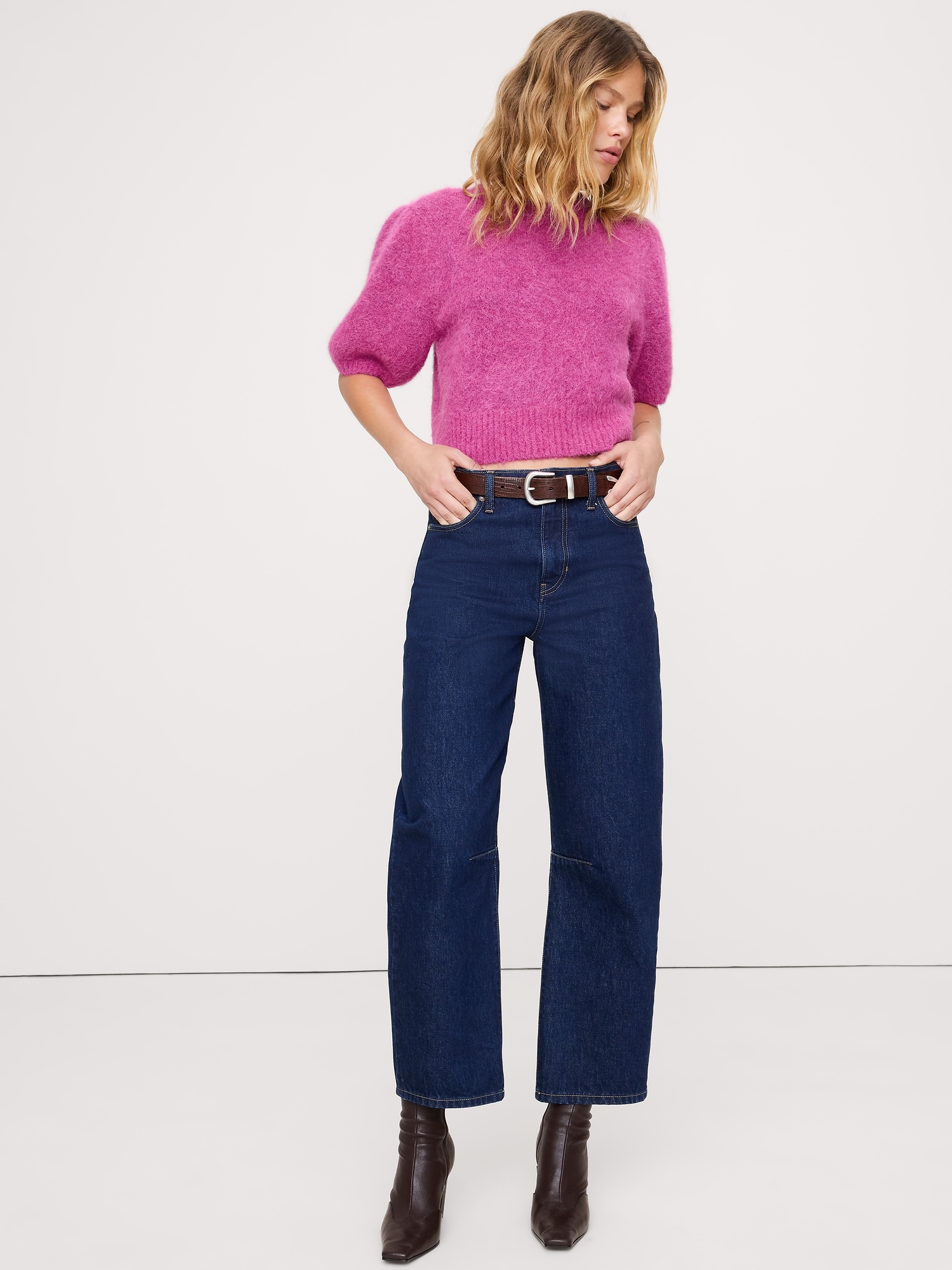 ファジー アルパカブレンド パフスリーブ セーター-0