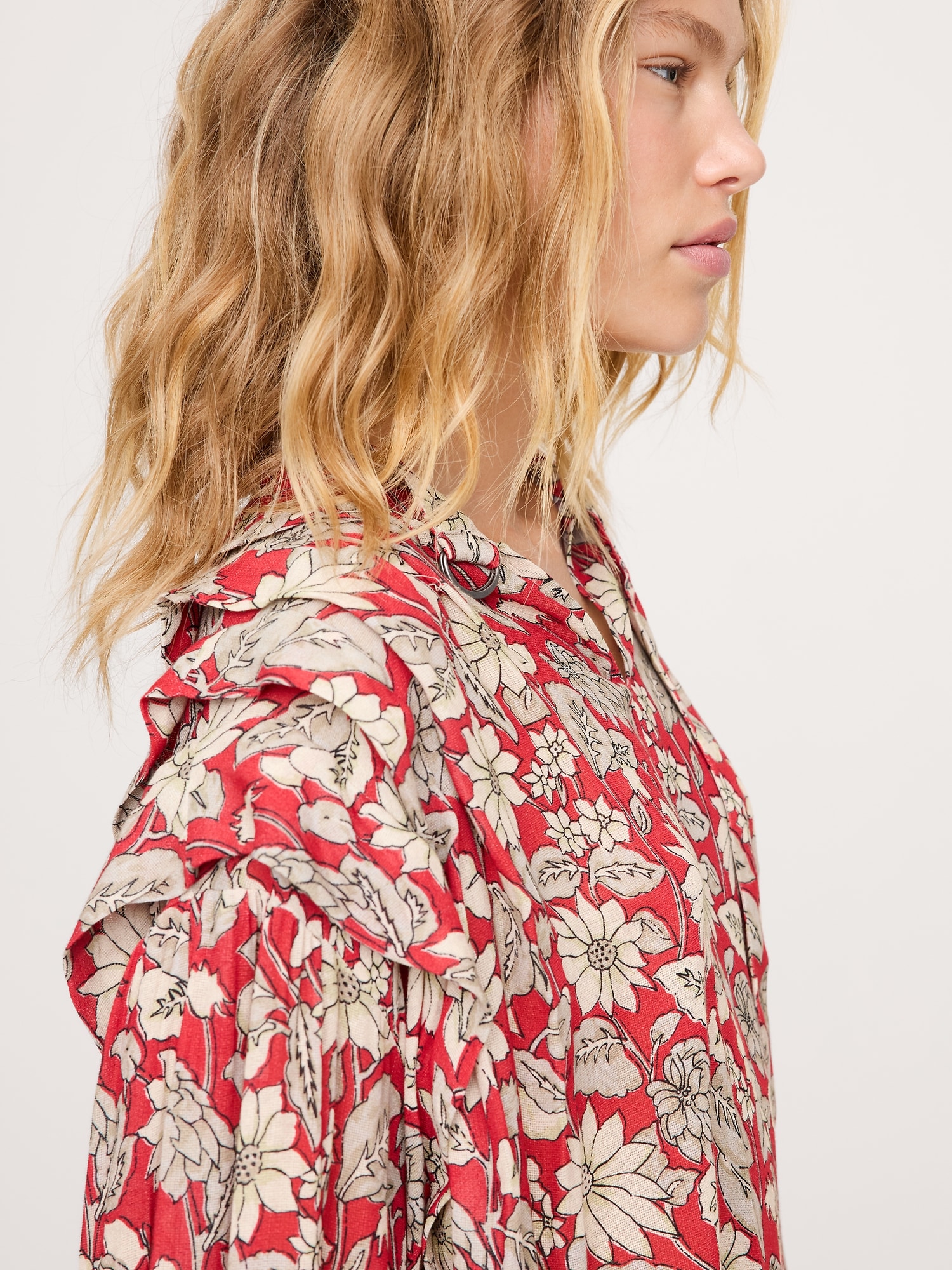 シアー プリーツ ショルダー トップス-5 シアー プリーツ ショルダー トップス-5