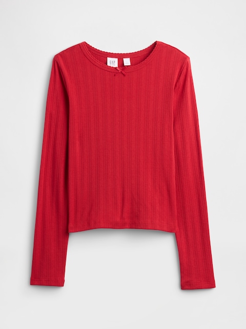Kids Ribbed Pointelle T-Shirt