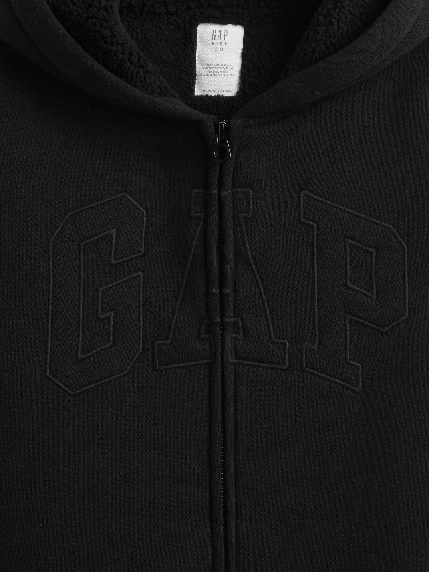 GAPロゴ 裏ボア ジップアップパーカー (キッズ)-2