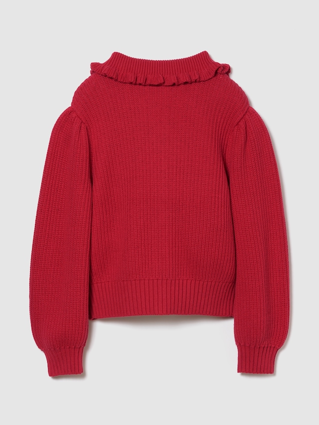 ラッフルフリルカラー カーディガン (キッズ)-1