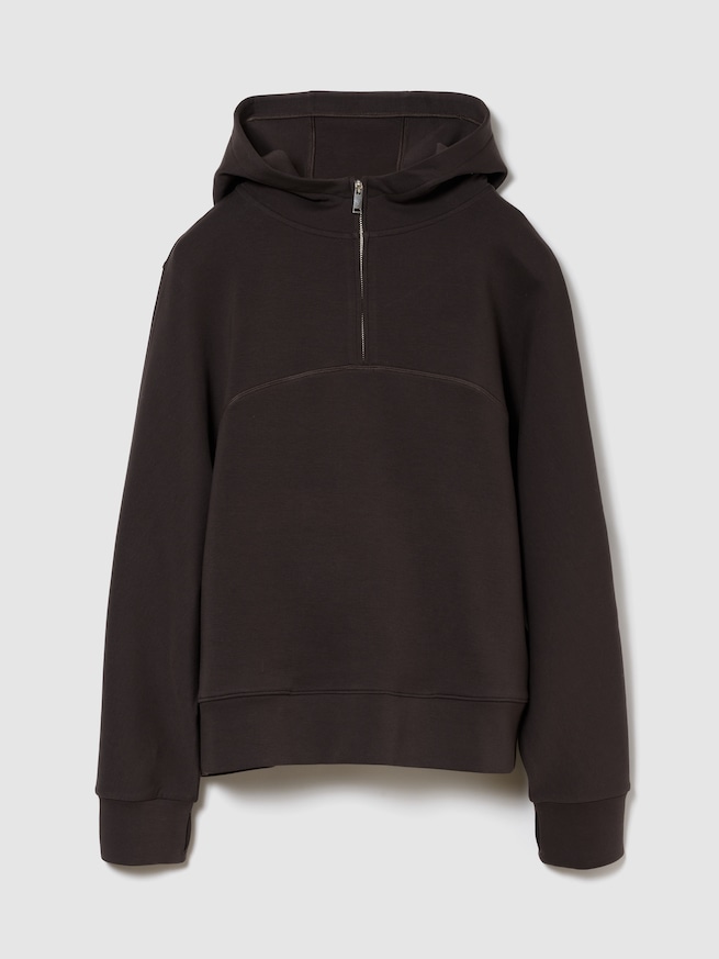 GapFit オーバーサイズ 1/4ジップアップパーカー-0