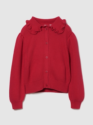 ラッフルフリルカラー カーディガン (キッズ)