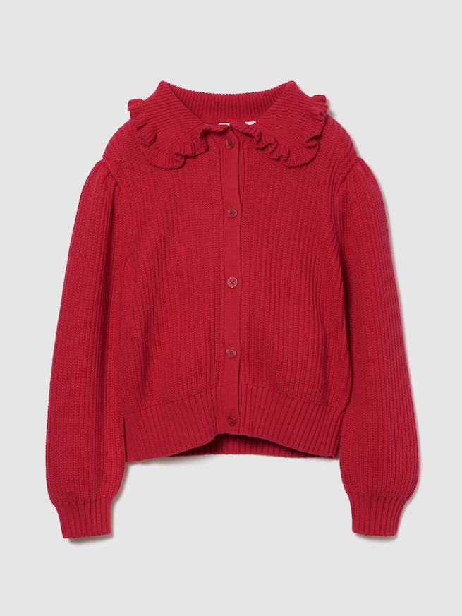 ラッフルフリルカラー カーディガン (キッズ)-0