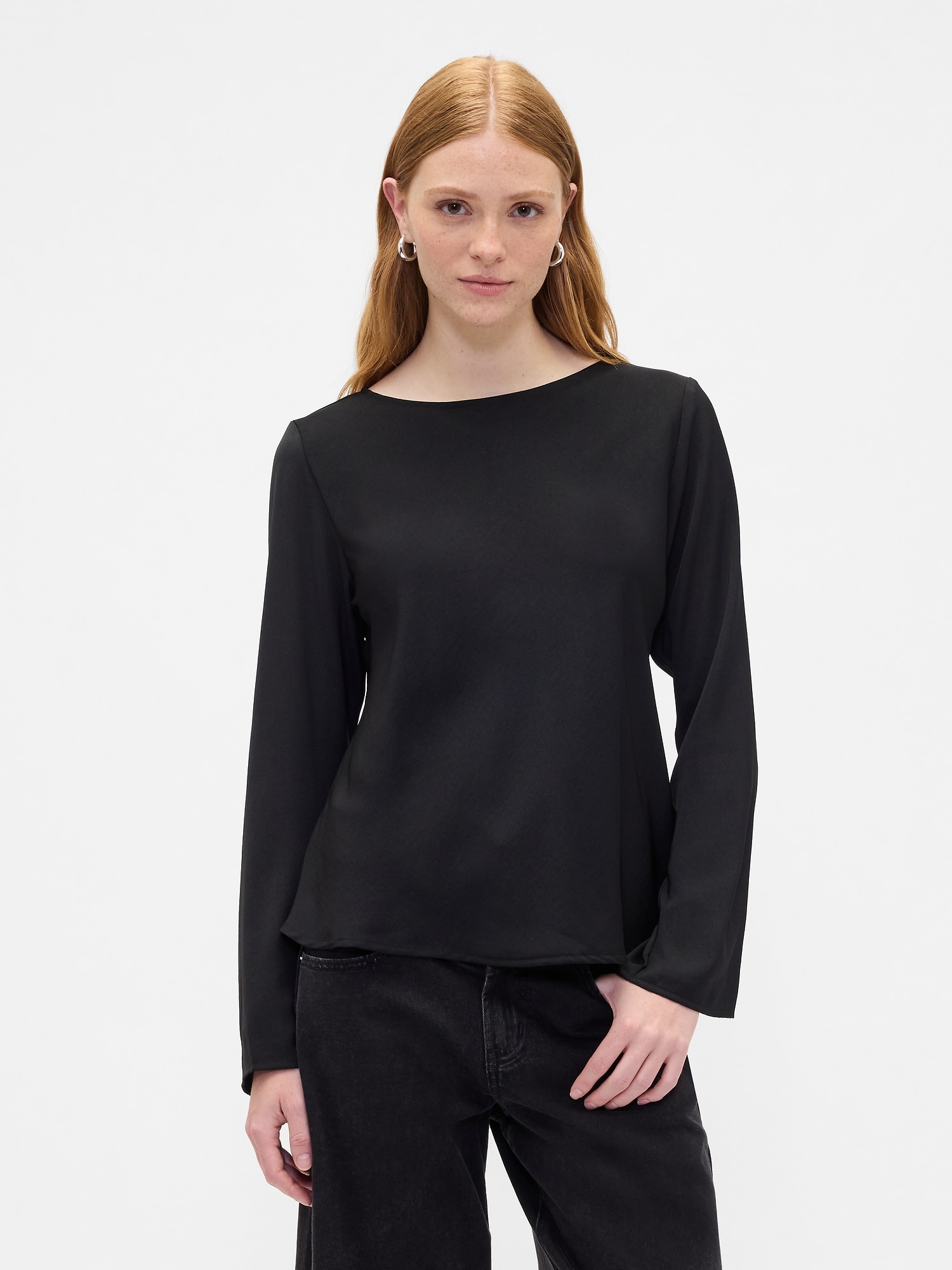 Bell Sleeve Boatneck Top