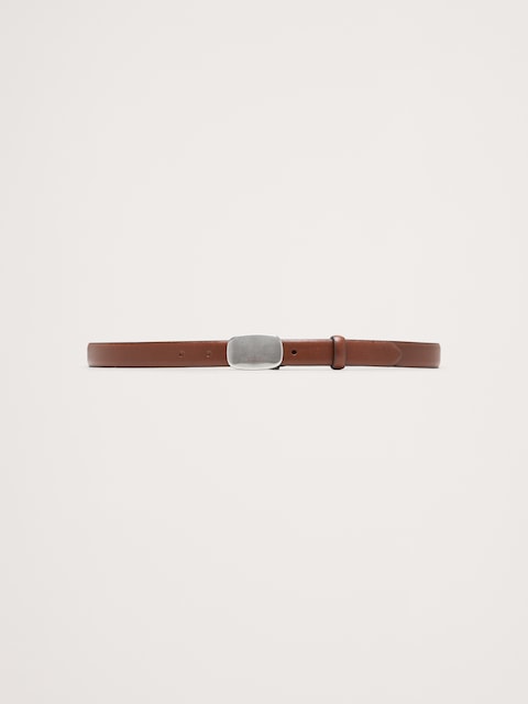 CEINTURE EN CUIR À BOUCLE PLAQUÉE