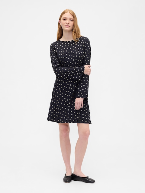Satin Boatneck Mini Dress